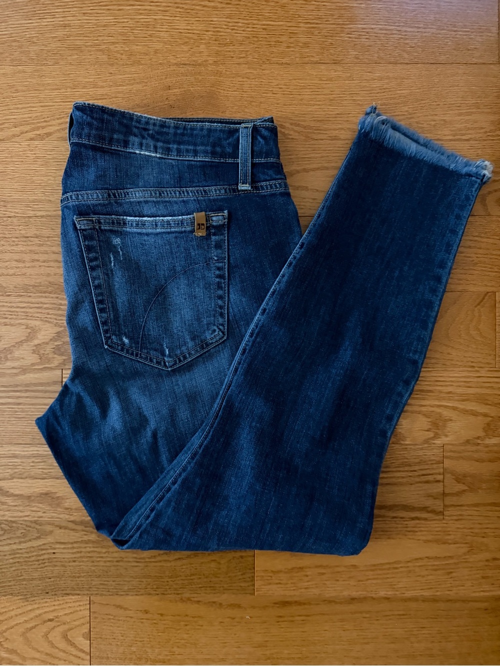 Joe's Jeans Dark Blue Skinny Jeans with Frayed Hem